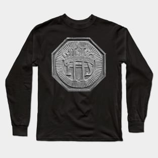 The Resurrection Series: Gritty Name of Jesus with Crown and Flames Long Sleeve T-Shirt